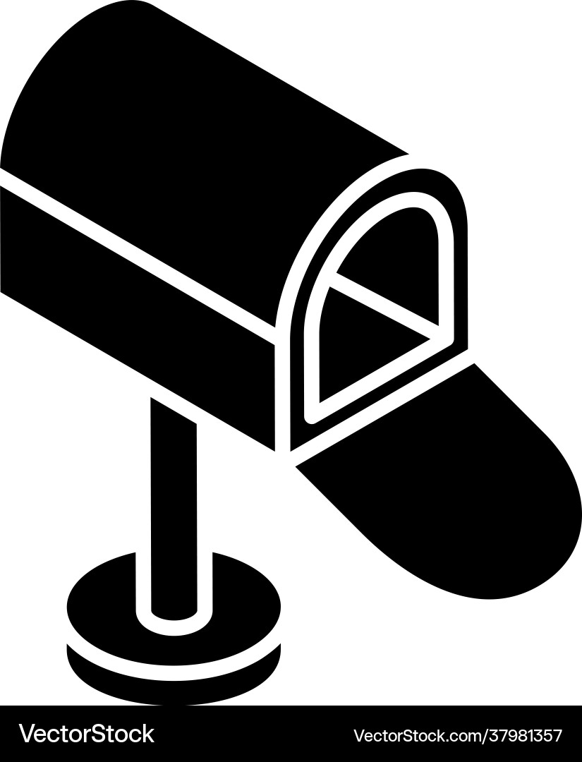 Mailbox icon in flat style inbox for storing data vector image