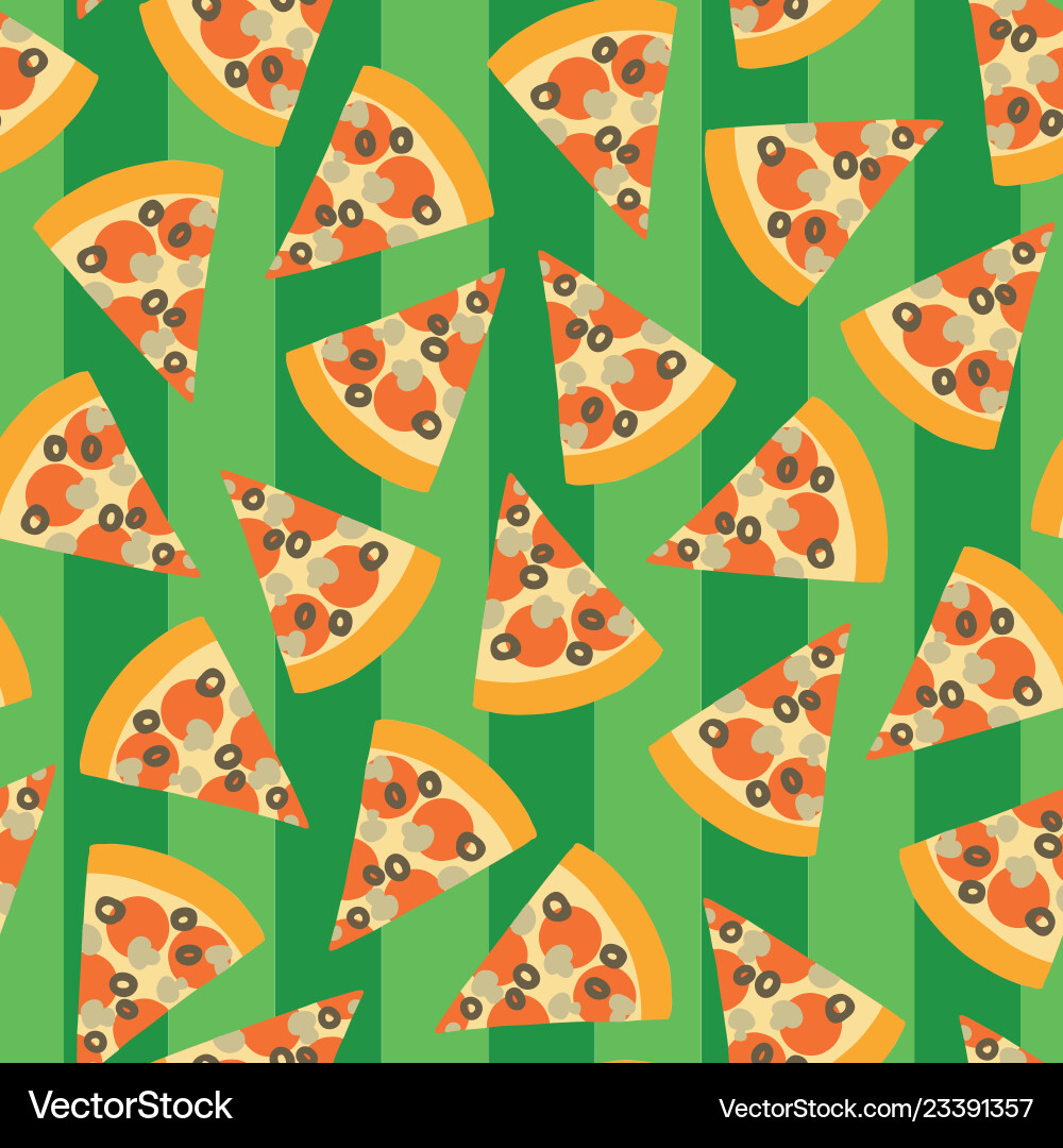 Pizza slice seamless pattern background Pizza slice seamless pattern background vector image