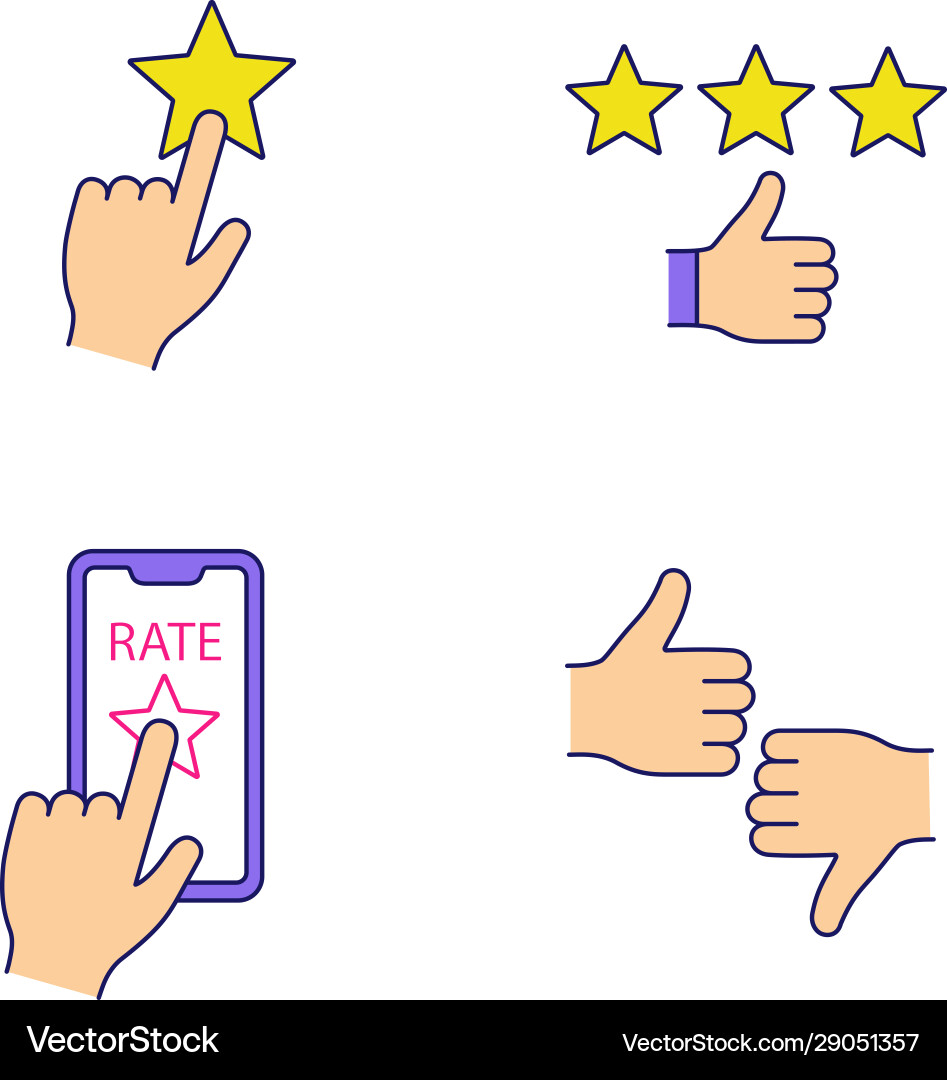 Rating color icons set Rating color icons set vector image