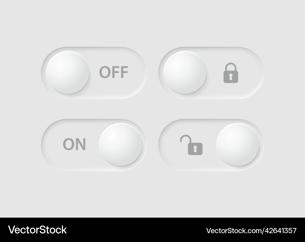 Set of buttons with lock and unlock mode Set of buttons with lock and unlock mode vector image