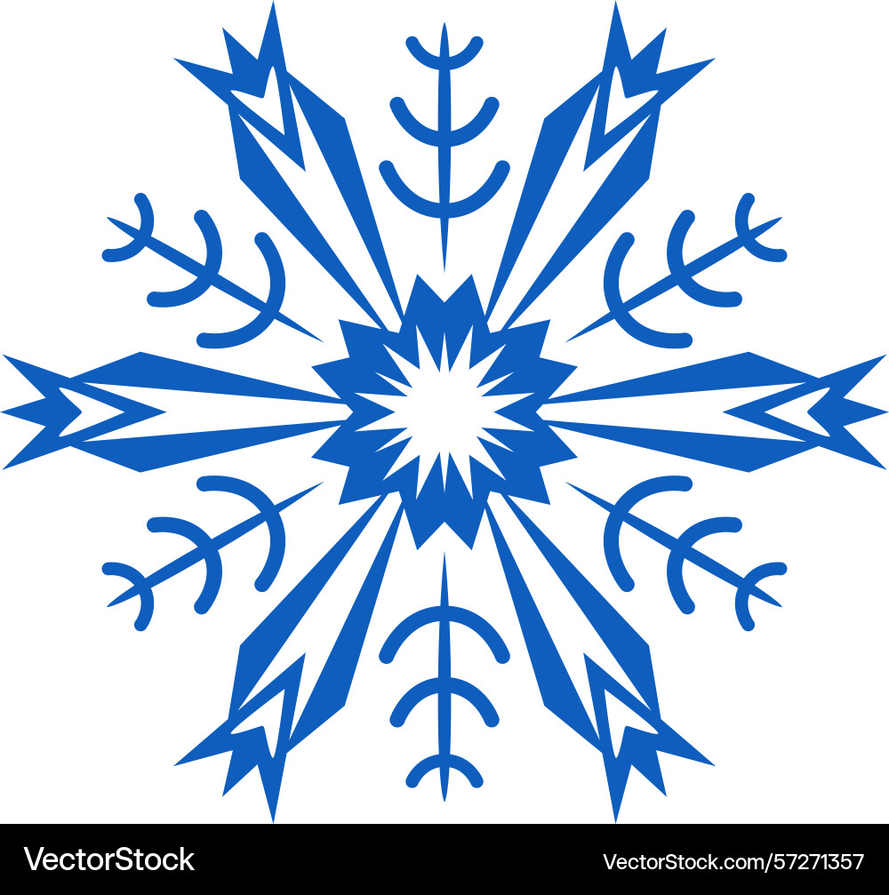 Stylized blue snowflake with sharp edges Stylized blue snowflake with sharp edges vector image