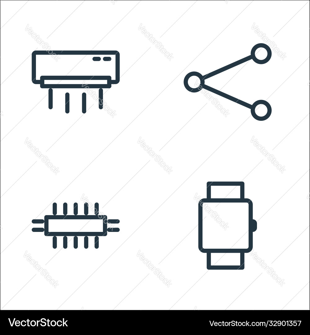 Technology line icons linear set quality Technology line icons linear set quality vector image