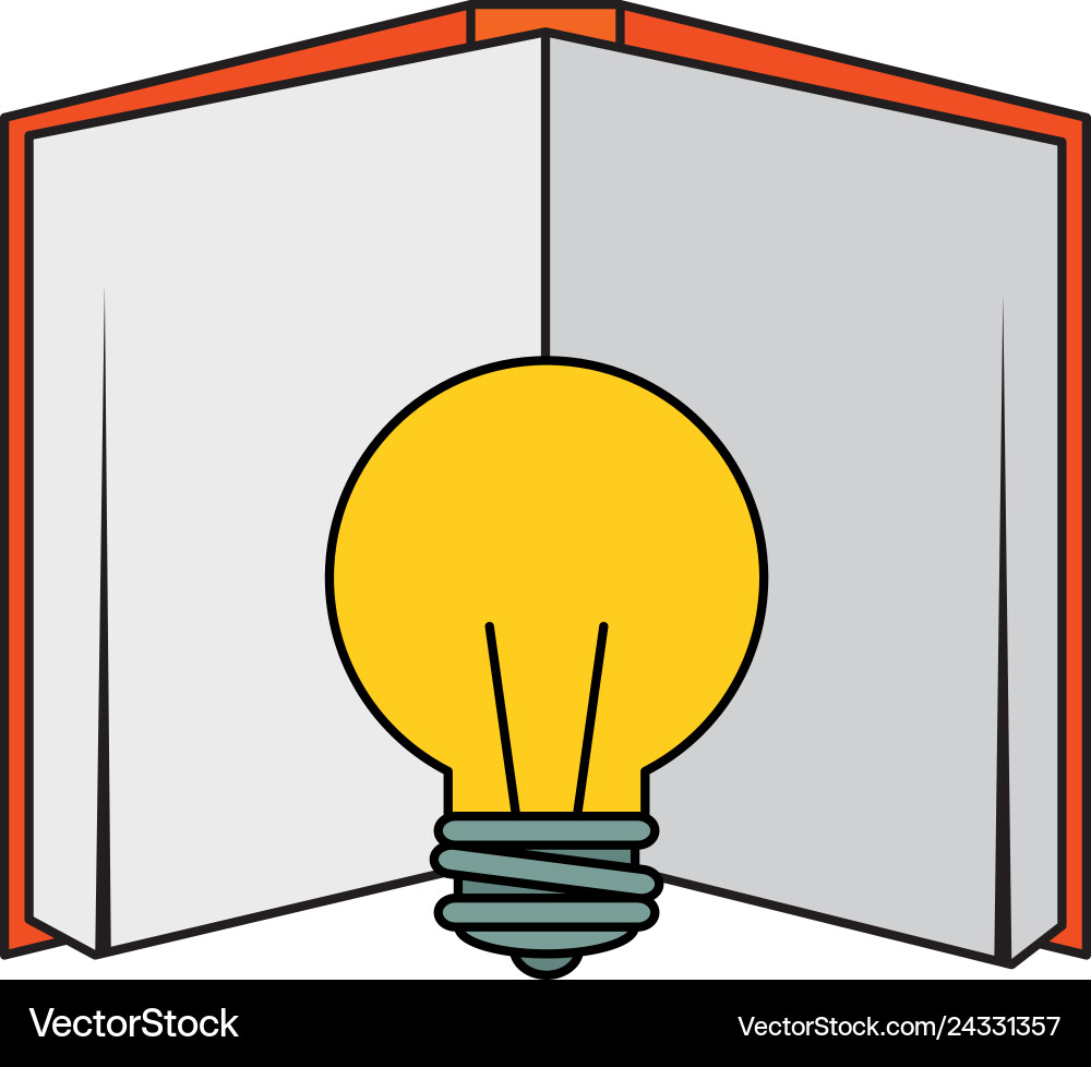 Text book with bulb vector image