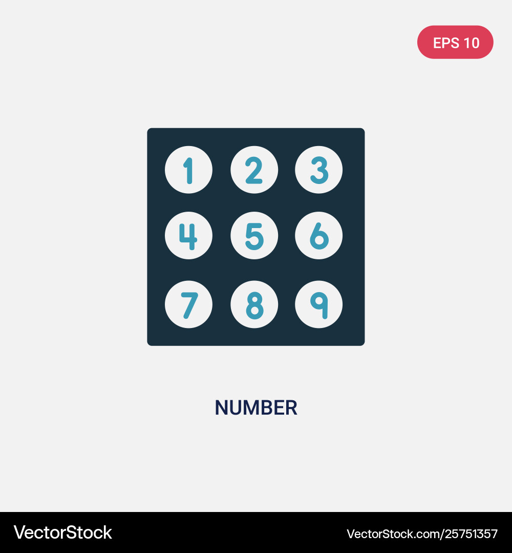Two color number icon from user interface concept vector image
