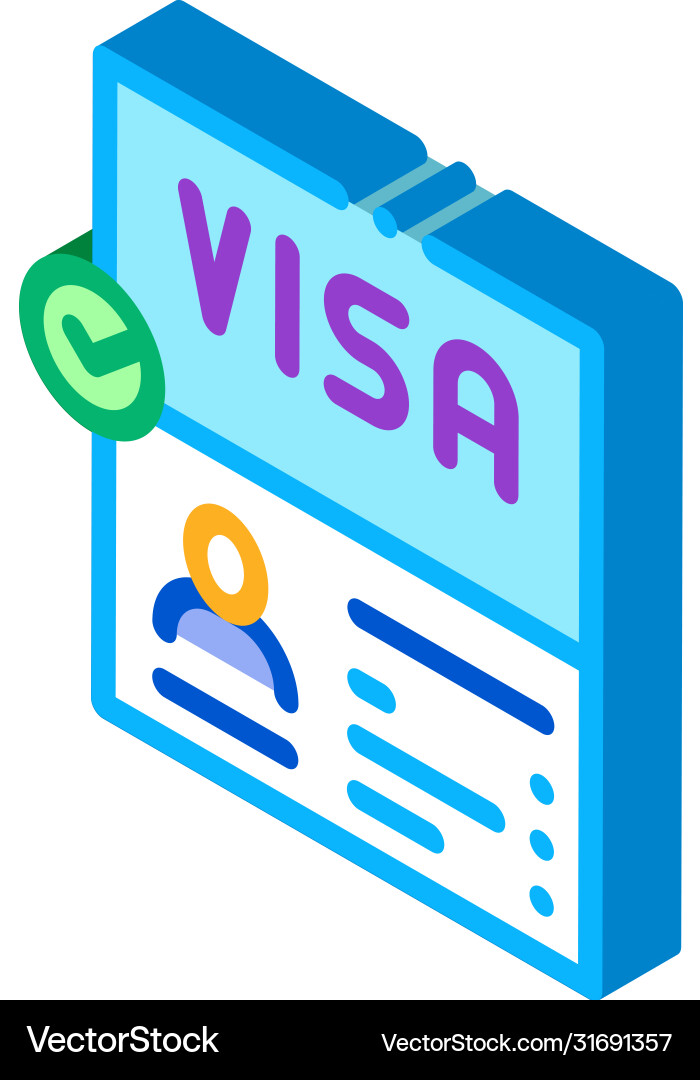 Visa Document Isometric Icon Vector Image