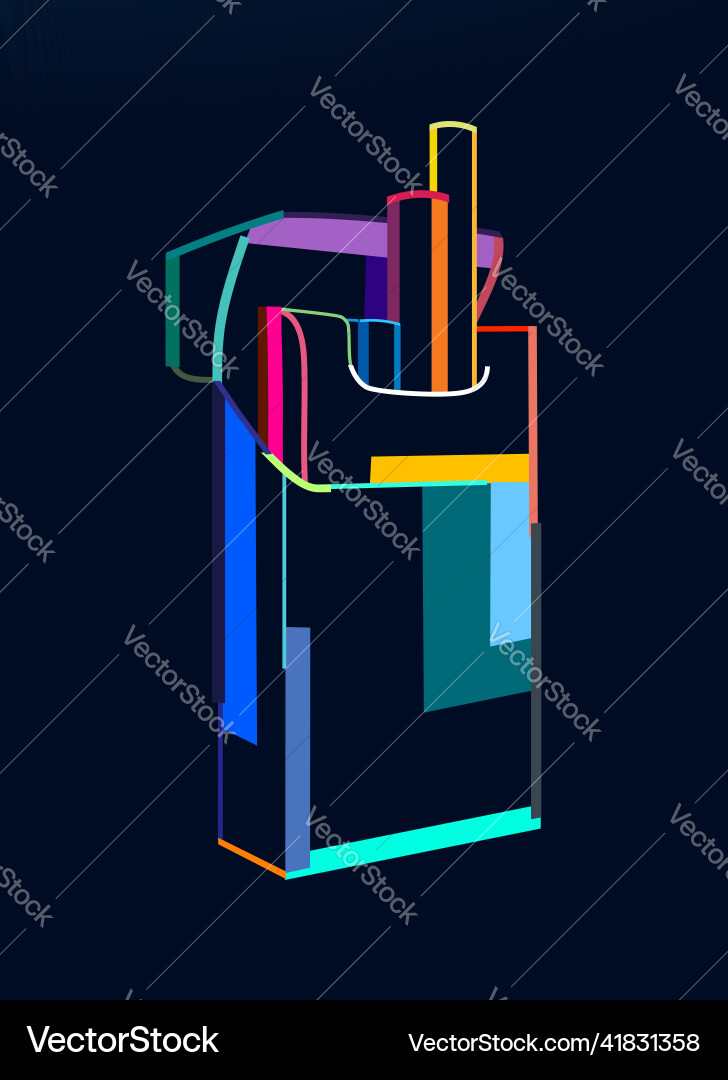 Abstract open pack of cigarettes from multicolored Abstract open pack of cigarettes from multicolored vector image