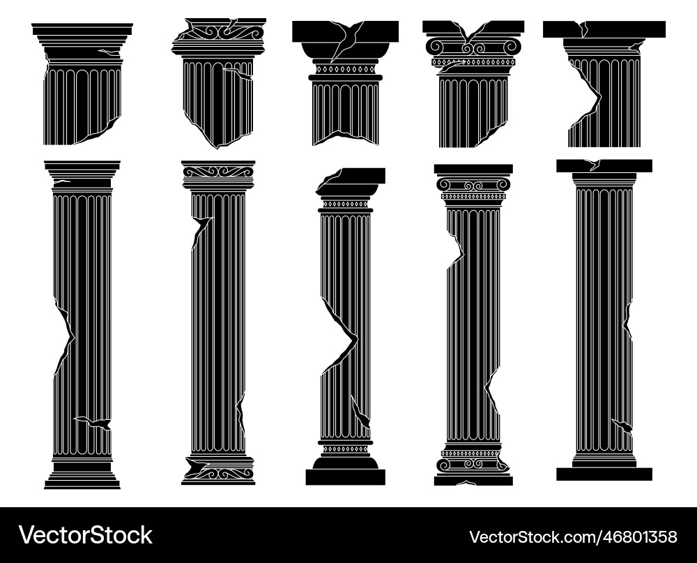 Ancient columns design isolated on background Ancient columns design isolated on background vector image