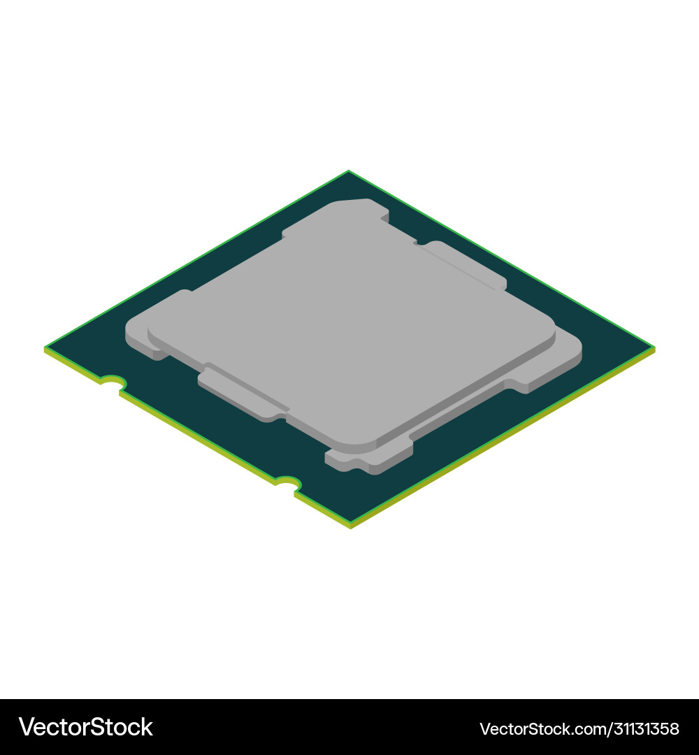 Cpu computer processor isolated on white Vector Image