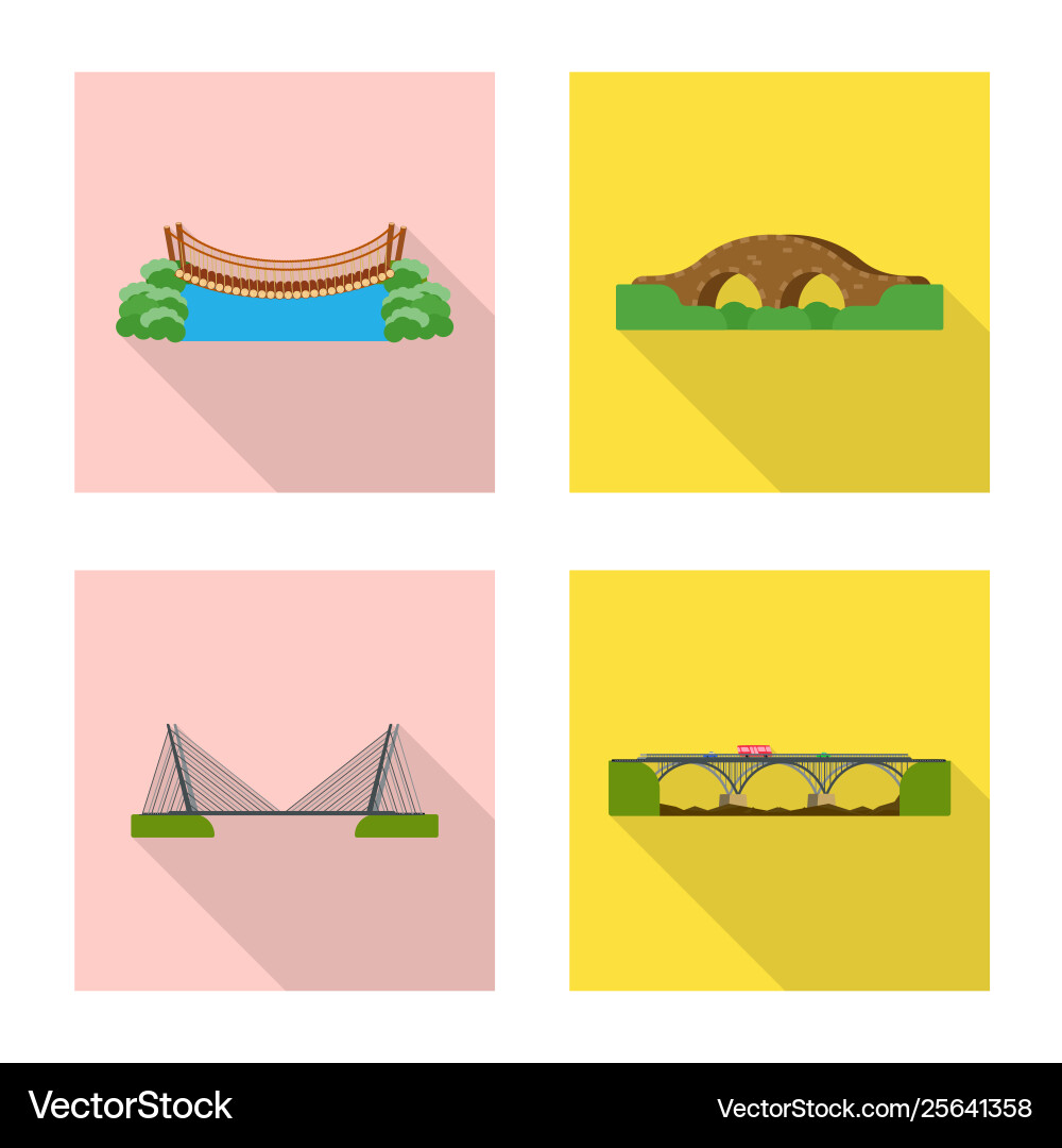 Design bridgework and bridge icon set Design bridgework and bridge icon set vector image