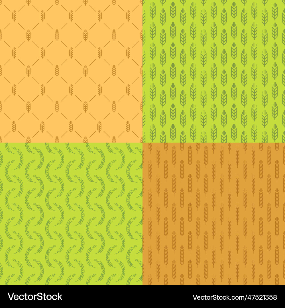 Ear seamless pattern set with wheat on different Ear seamless pattern set with wheat on different Vector Image