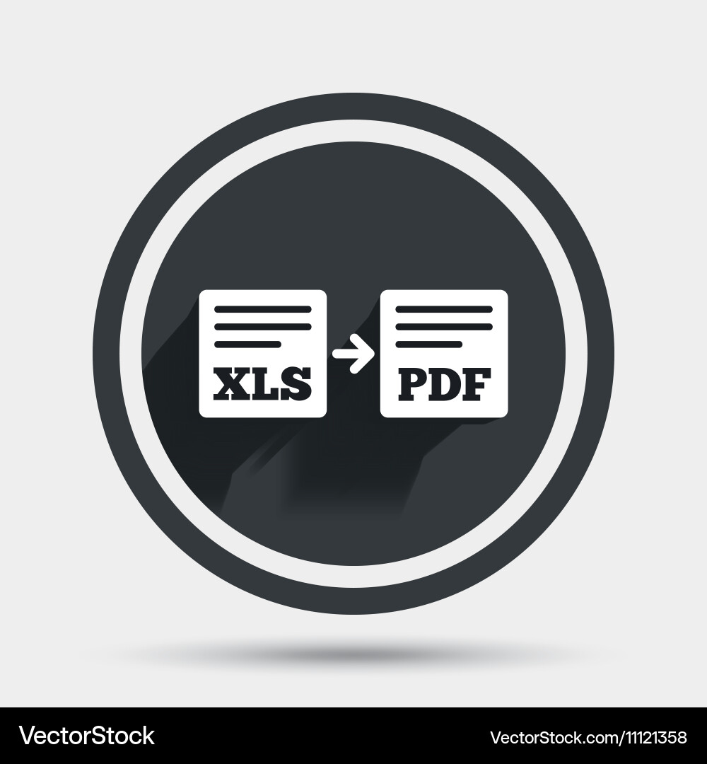 Export xls to pdf icon file document symbol vector image