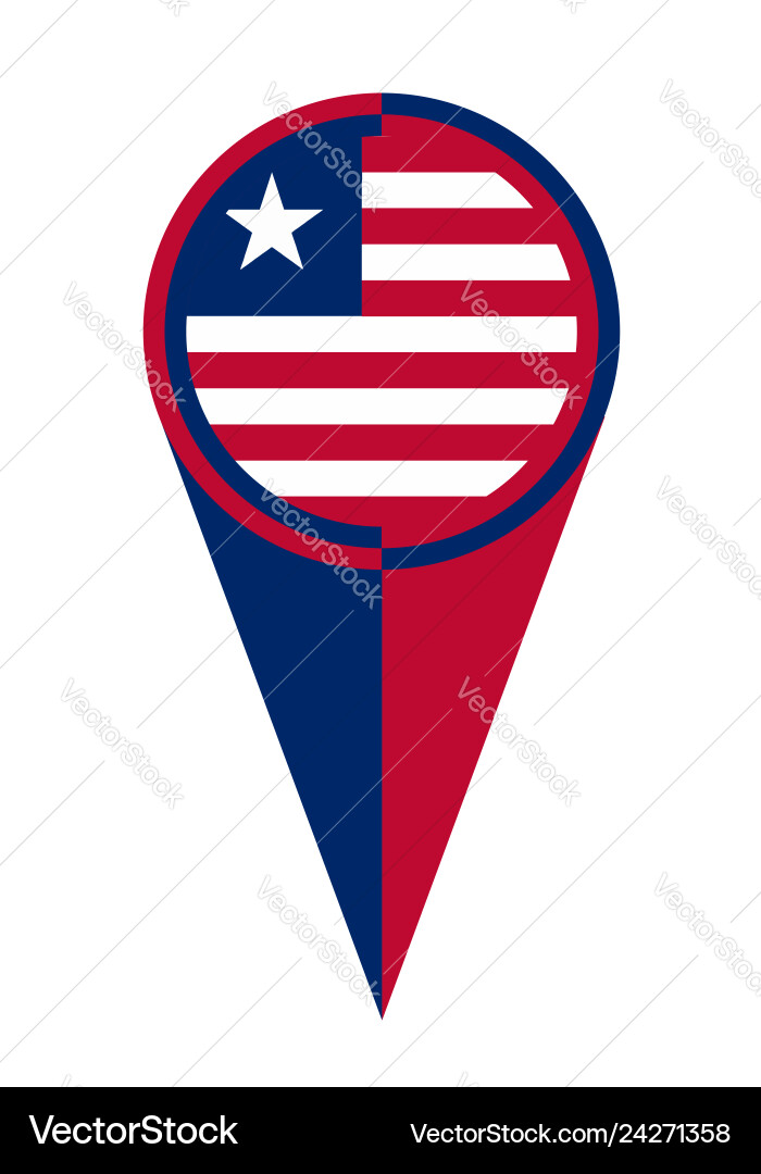 Liberia map pointer location flag Vector Image