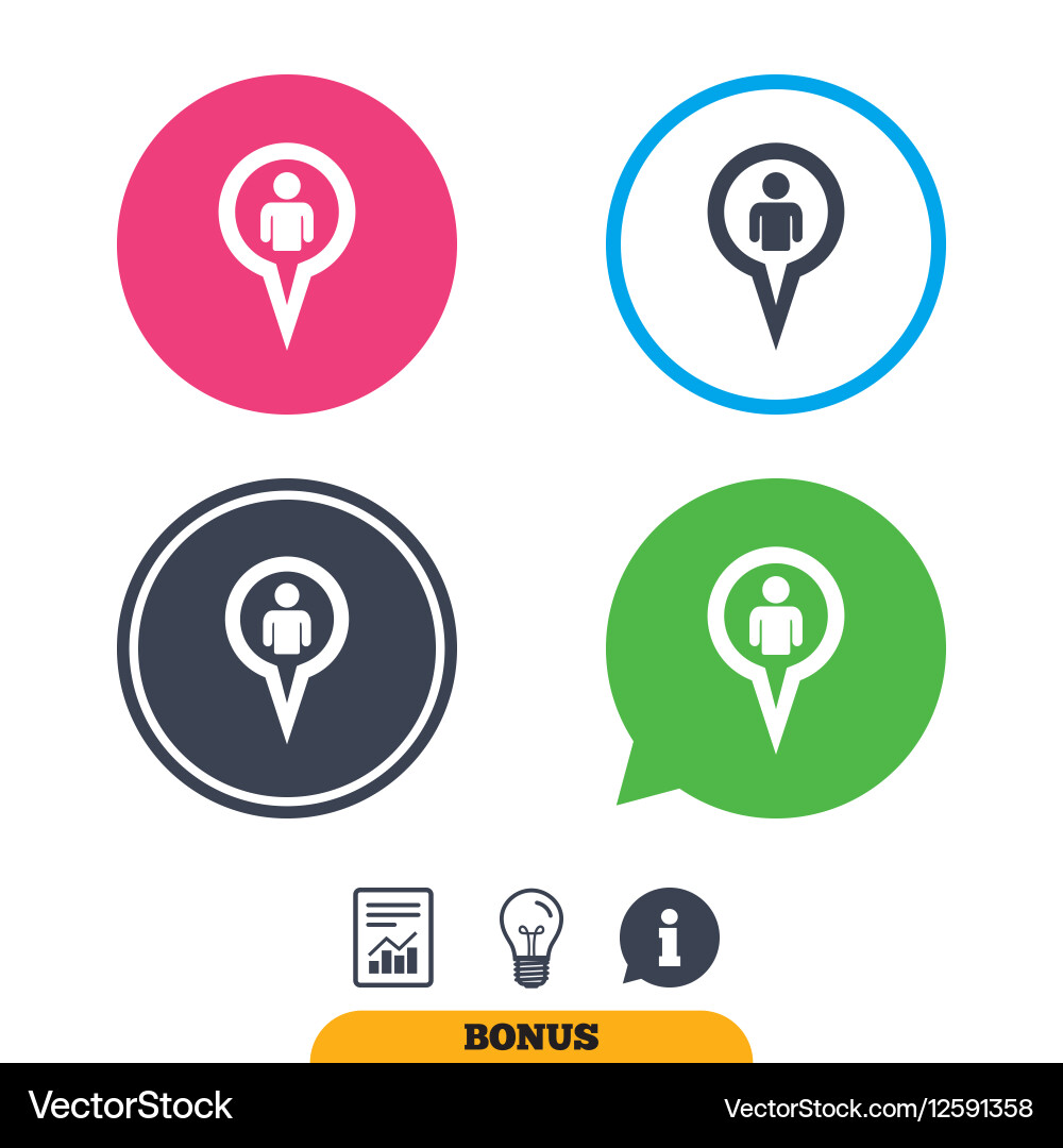 Map pointer user sign icon marker symbol vector image