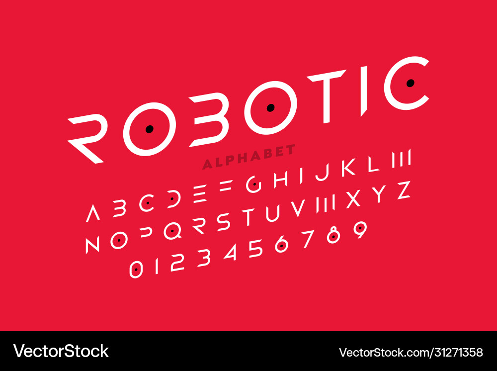 Minimal style font vector image