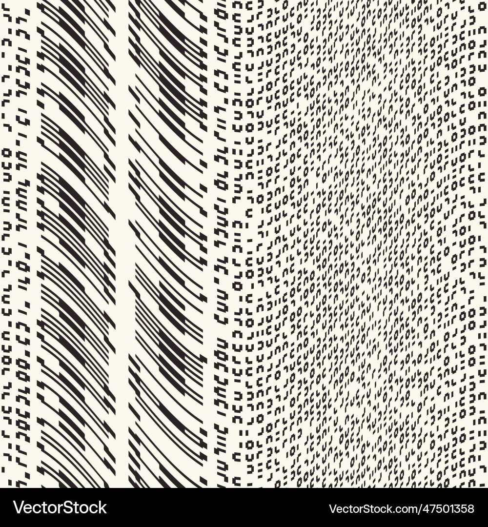 Monochrome pixel glitch effect textured pattern Monochrome pixel glitch effect textured pattern vector image