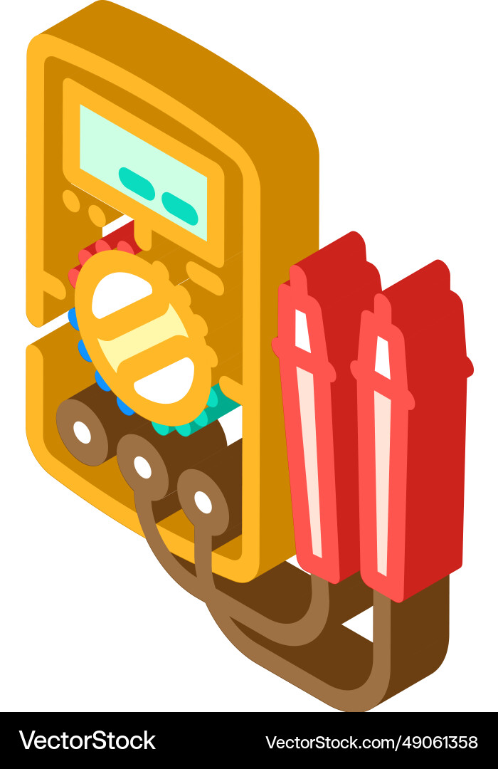 Multimeter testing electronics isometric icon Multimeter testing electronics isometric icon vector image