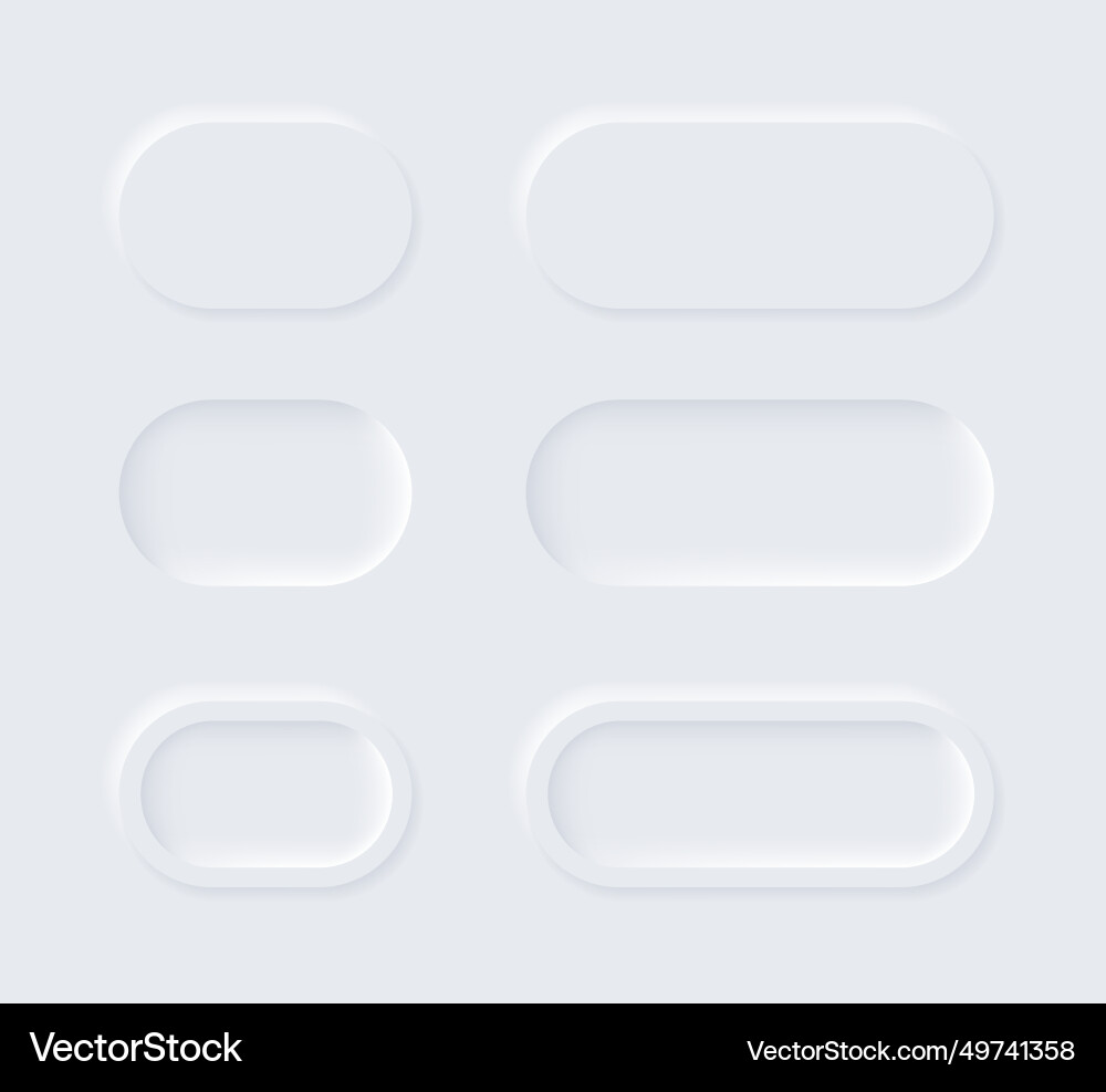 Neumorphic buttons simple trendy design elements Neumorphic buttons simple trendy design elements vector image