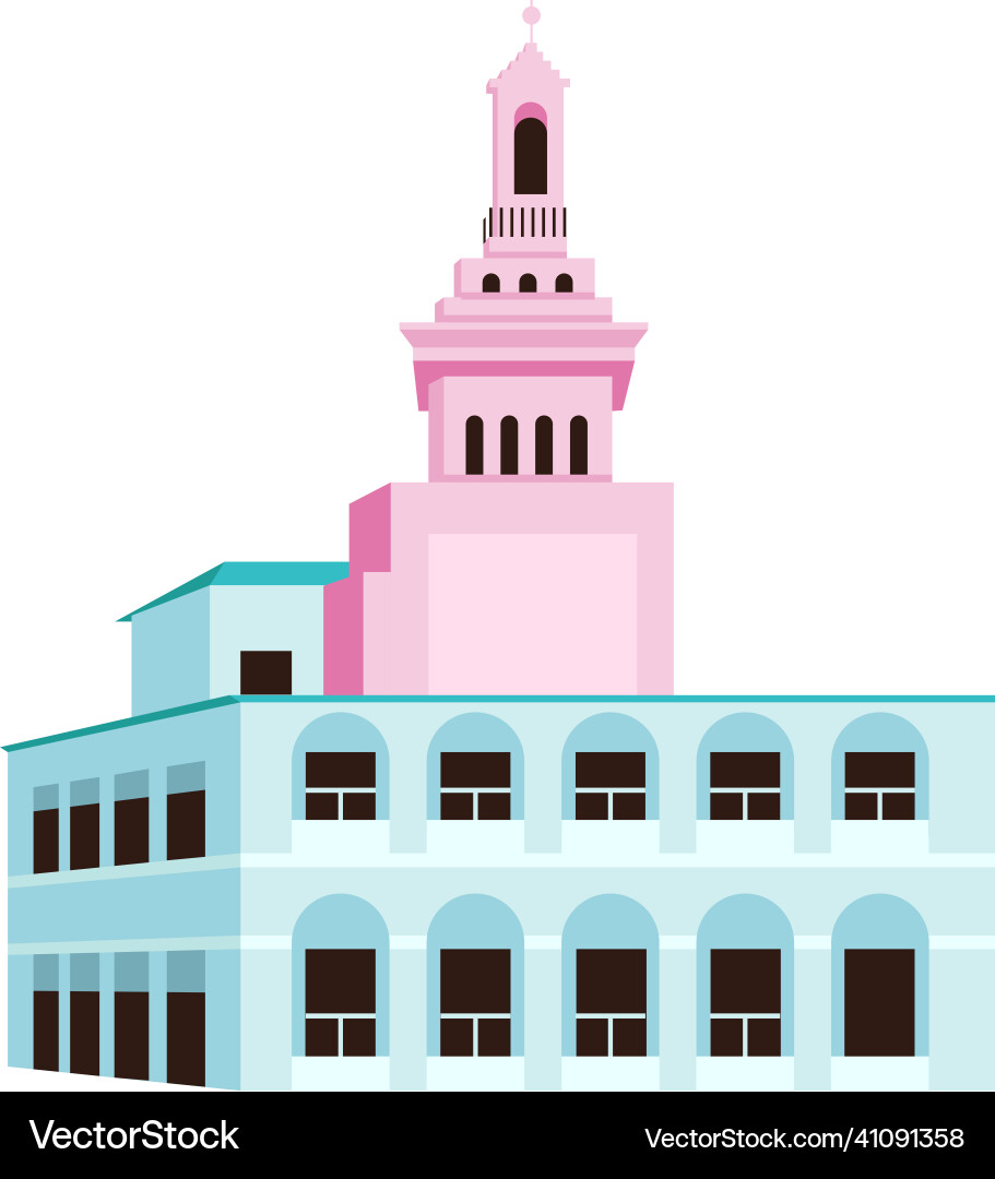 Old havana flat color object Old havana flat color object vector image