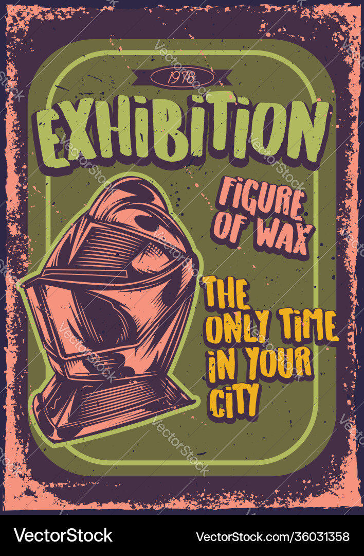 Poster design with a knight on vintage Poster design with a knight on vintage vector image