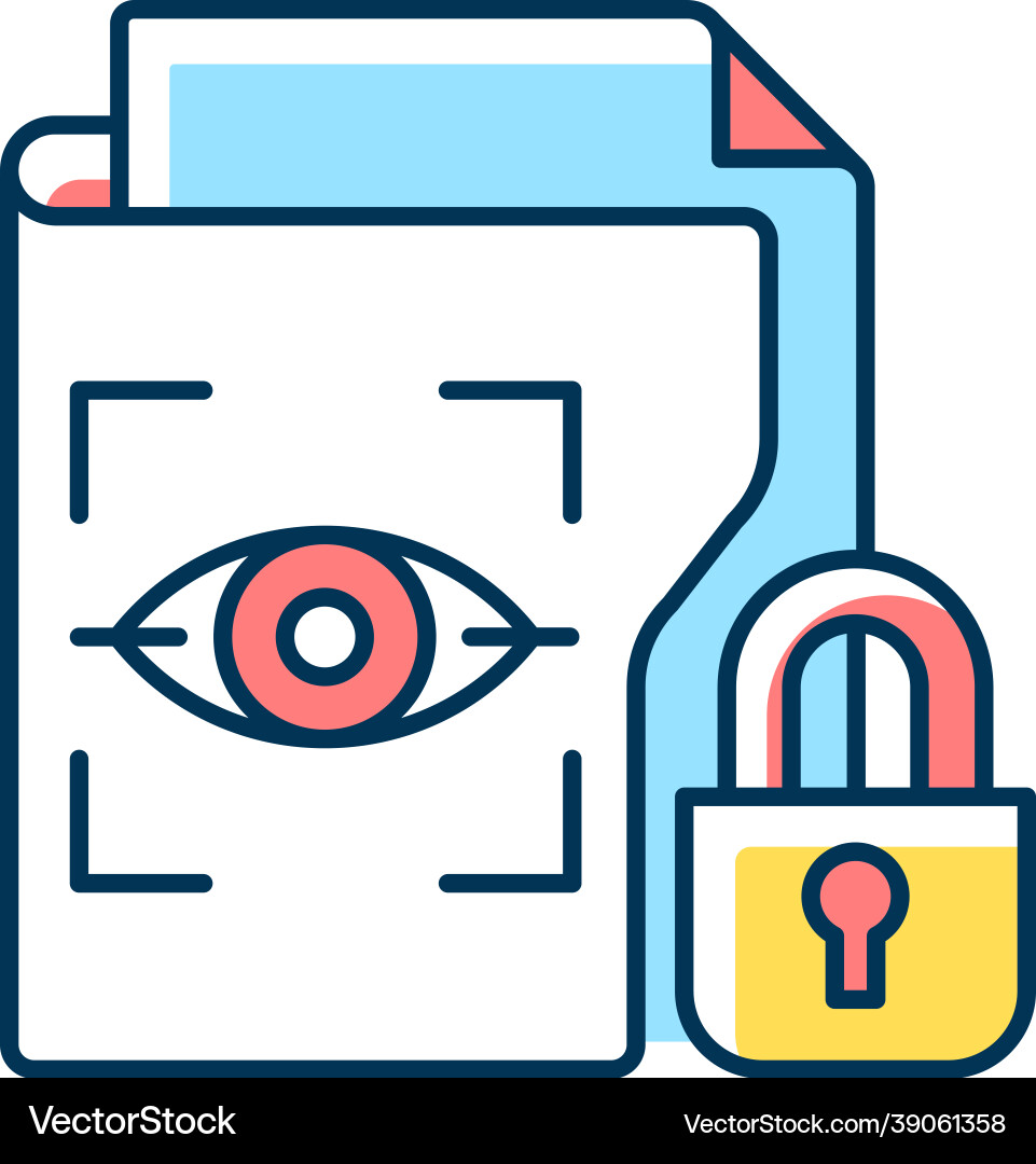 Protected biometric data rgb color icon Protected biometric data rgb color icon vector image