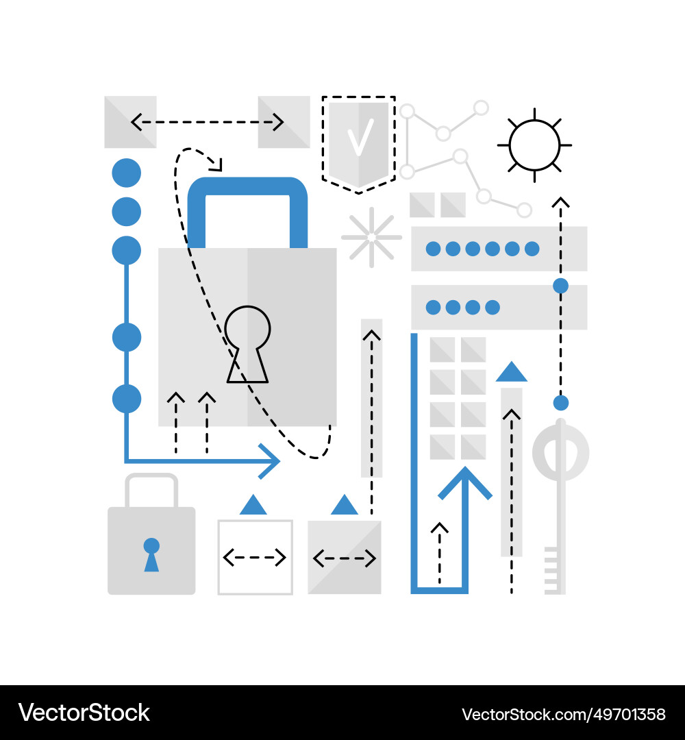 Secure Login & Data Protection vector image