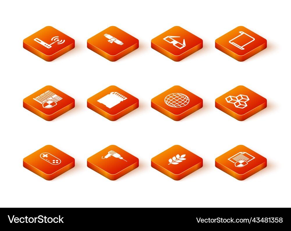 Set gamepad drill machine server with shield sd Vector Image