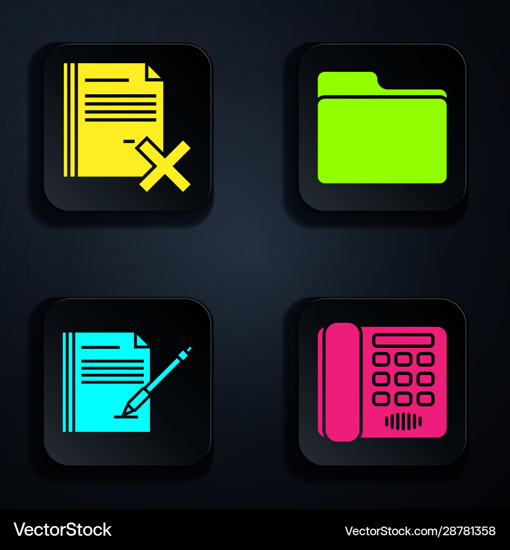 Set telephone delete file document blank Set telephone delete file document blank vector image