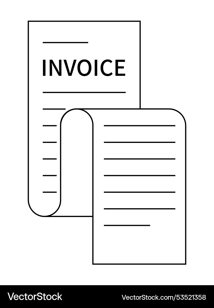 Simple linear representation of an invoice Simple linear representation of an invoice vector image
