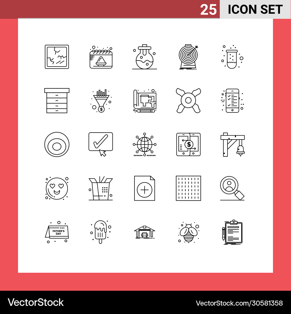 User interface pack 25 basic lines test Vector Image