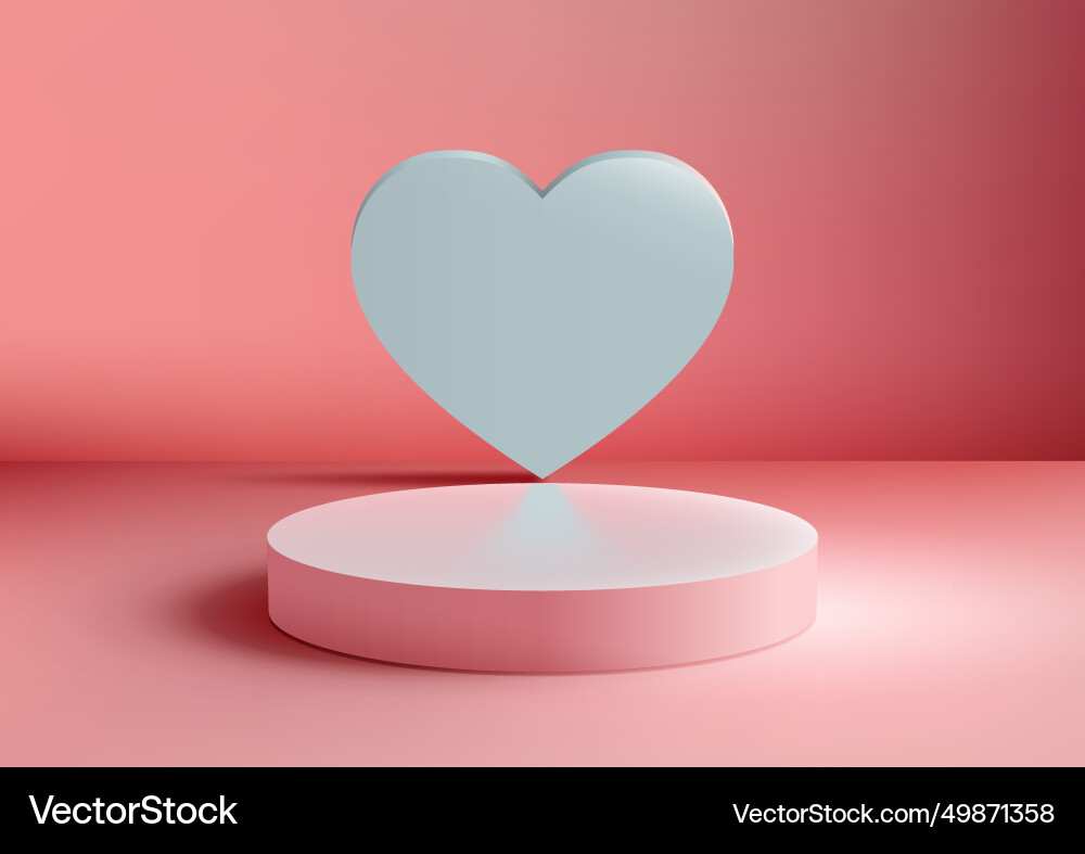 Valentines day podium mockup showcase love in 3d Valentines day podium mockup showcase love in 3d vector image