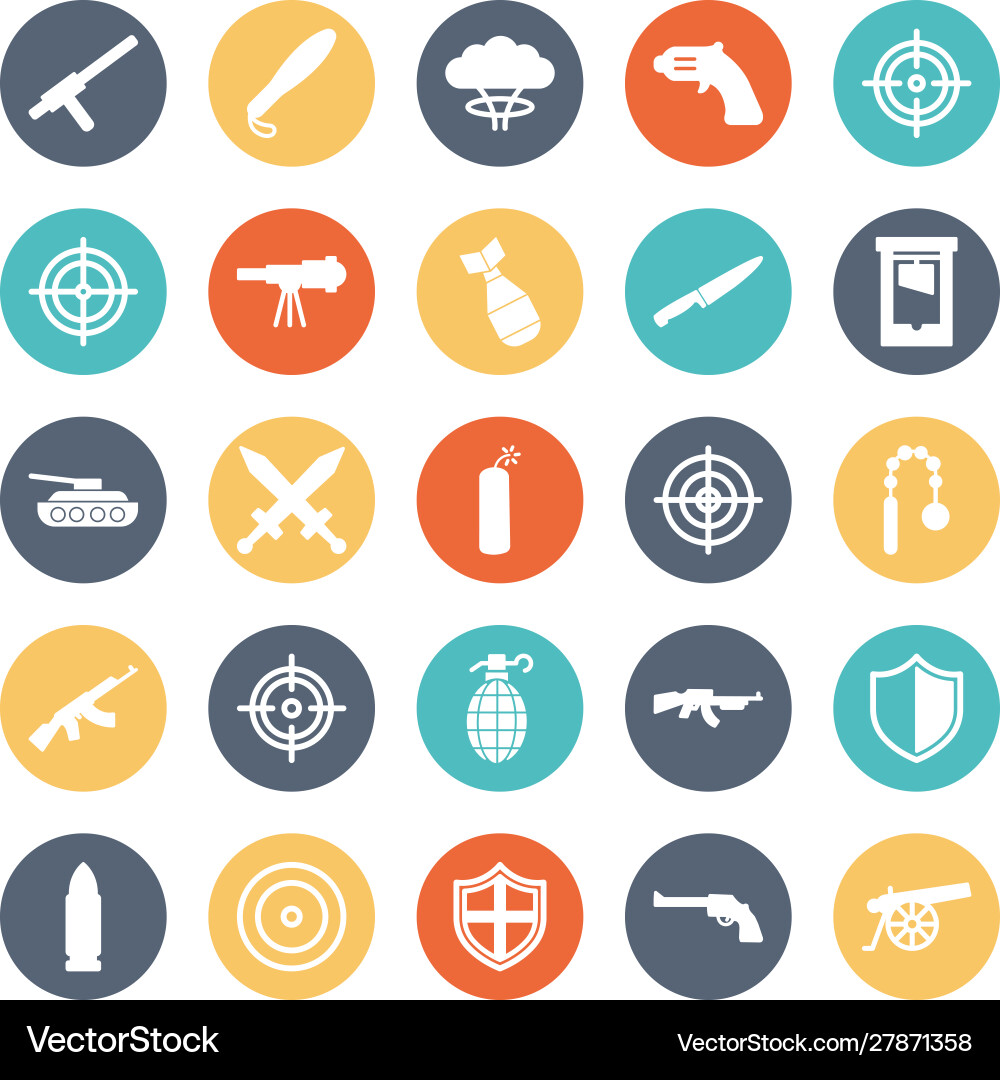 Weapon isolated icon set every single vector image