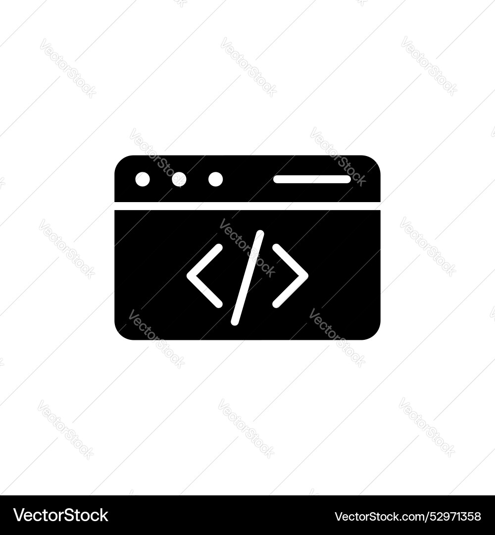 Web code line icon isolated on white background vector image