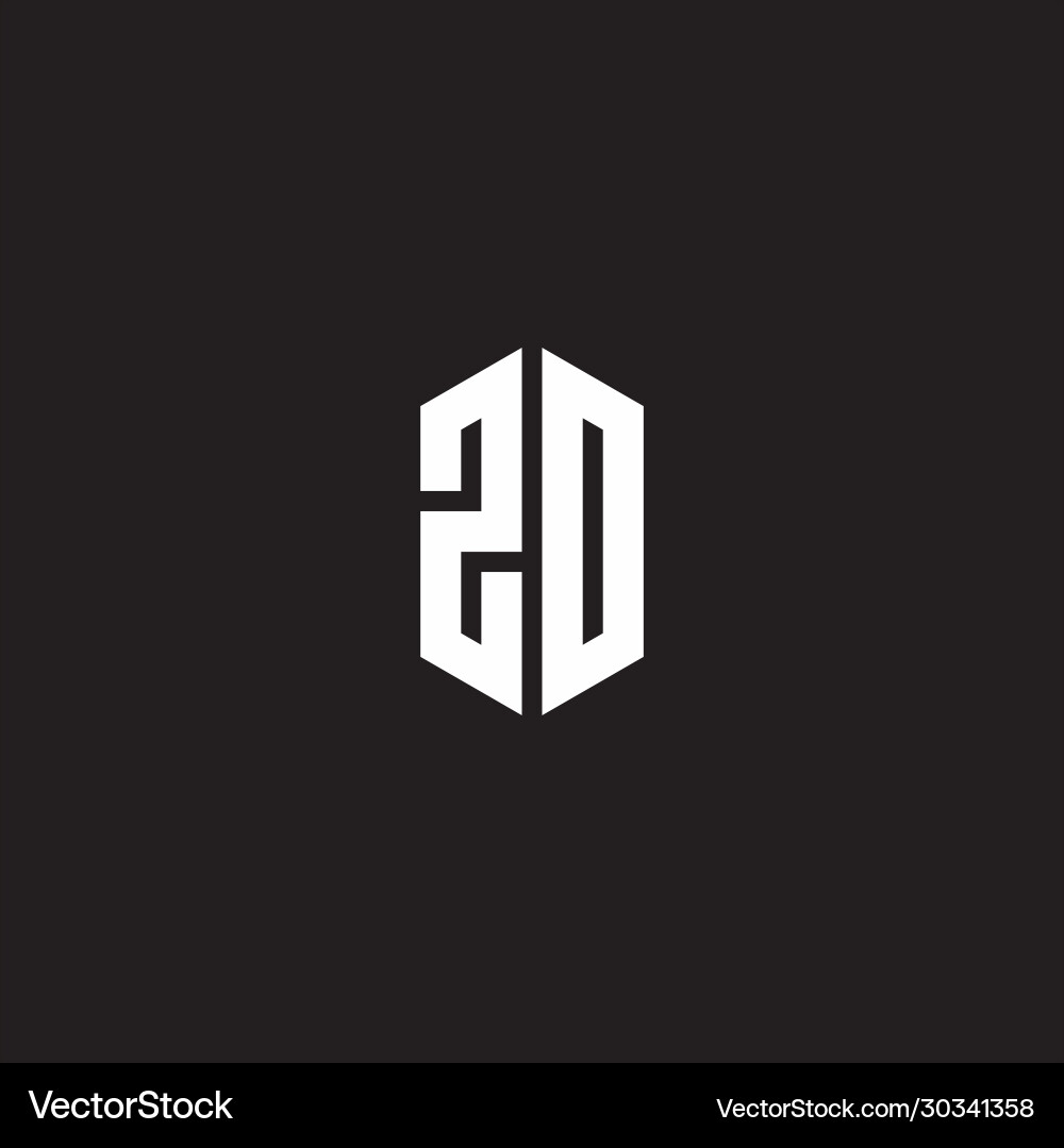 Zo logo monogram with hexagon shape style design Zo logo monogram with hexagon shape style design Vector Image
