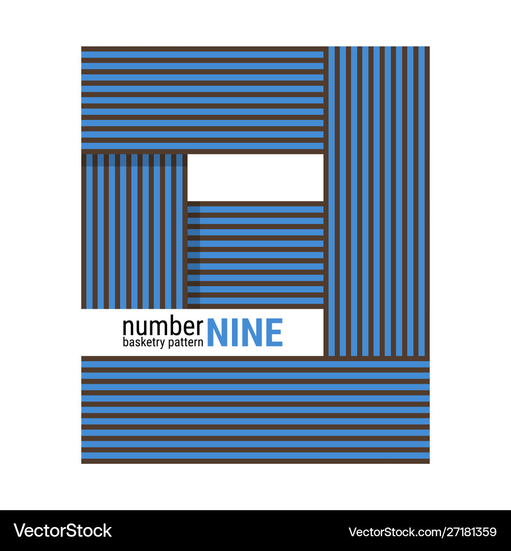 9 - unique number shape design basketry pattern 9 - unique number shape design basketry pattern vector image