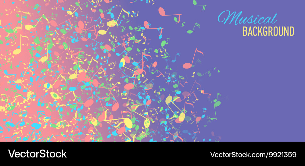 Abstract background with music key and notes vector image