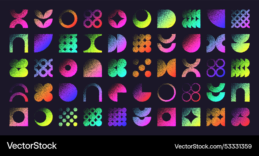 Brutalist geometric shapes dotted objects Brutalist geometric shapes dotted objects vector image
