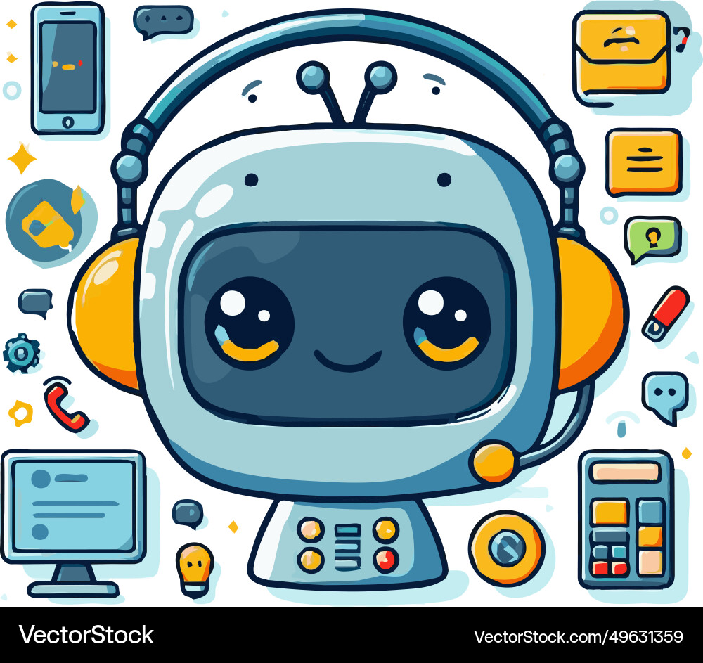 Chat bot message service assistant Vector Image