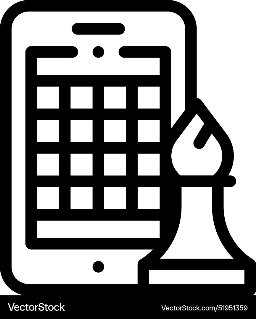 Chess game icon thin linear style design isolated Chess game icon thin linear style design isolated vector image