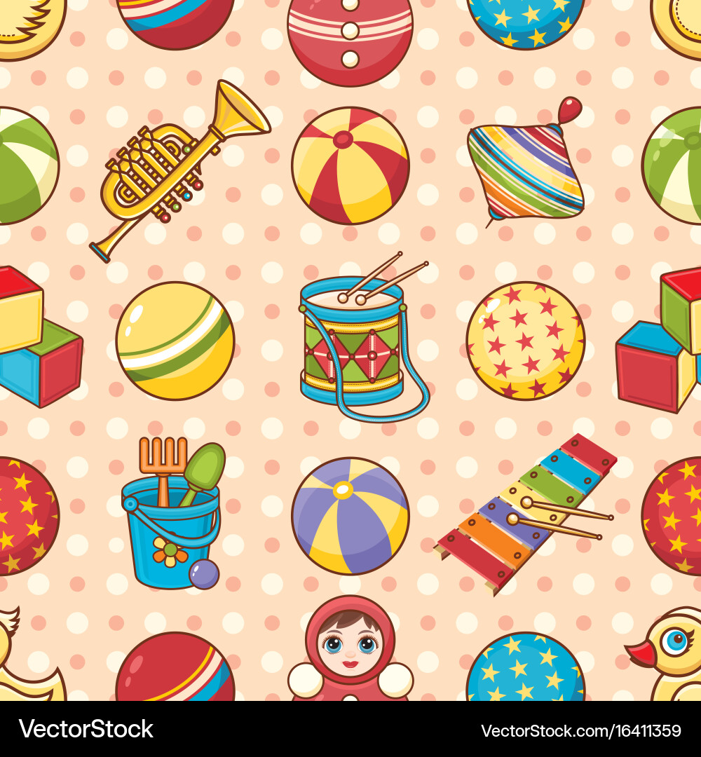 Child toy seamless pattern design element vector image