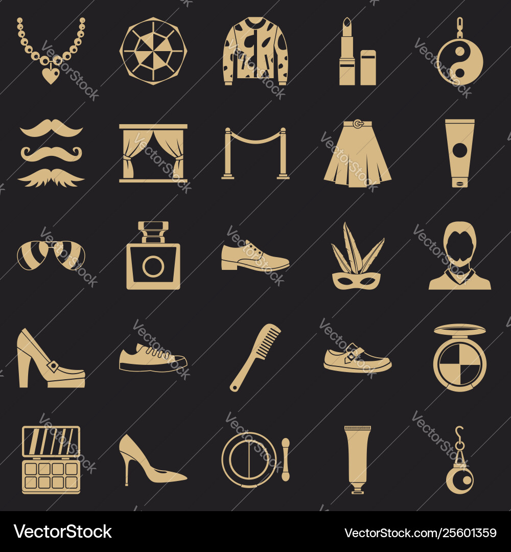 Craze icons set simple style Vector Image