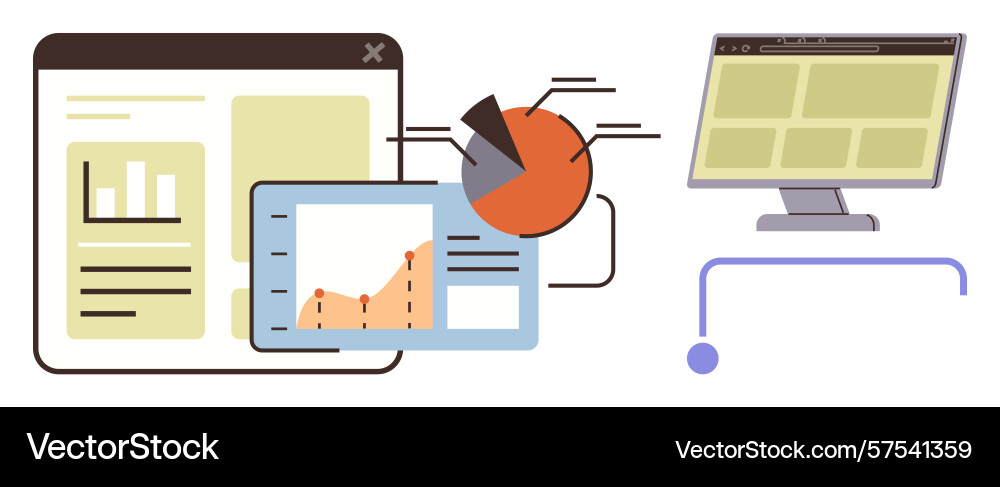 Data analytics and visualization with graphs Data analytics and visualization with graphs vector image