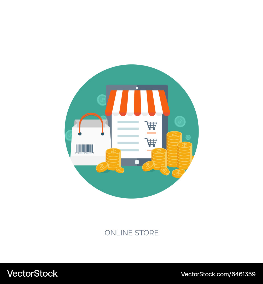 Flat header shopping web vector image