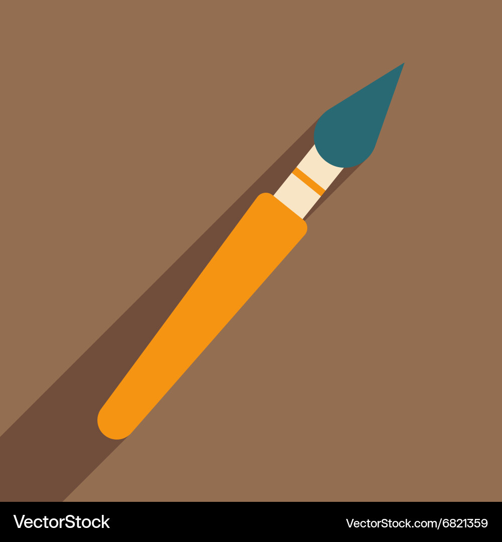 Flat with shadow icon and mobile application brush Vector Image