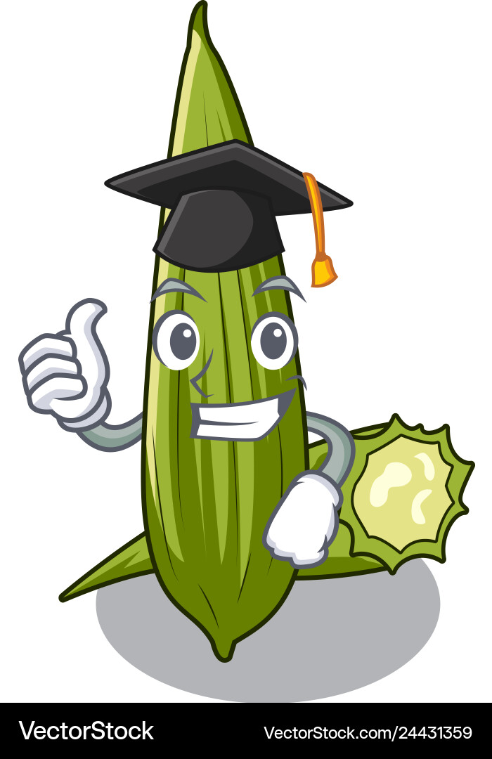 Graduation luffa isolated with in the character Vector Image
