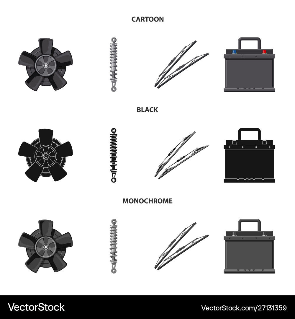 Isolated object auto and part logo collection Isolated object auto and part logo collection Vector Image