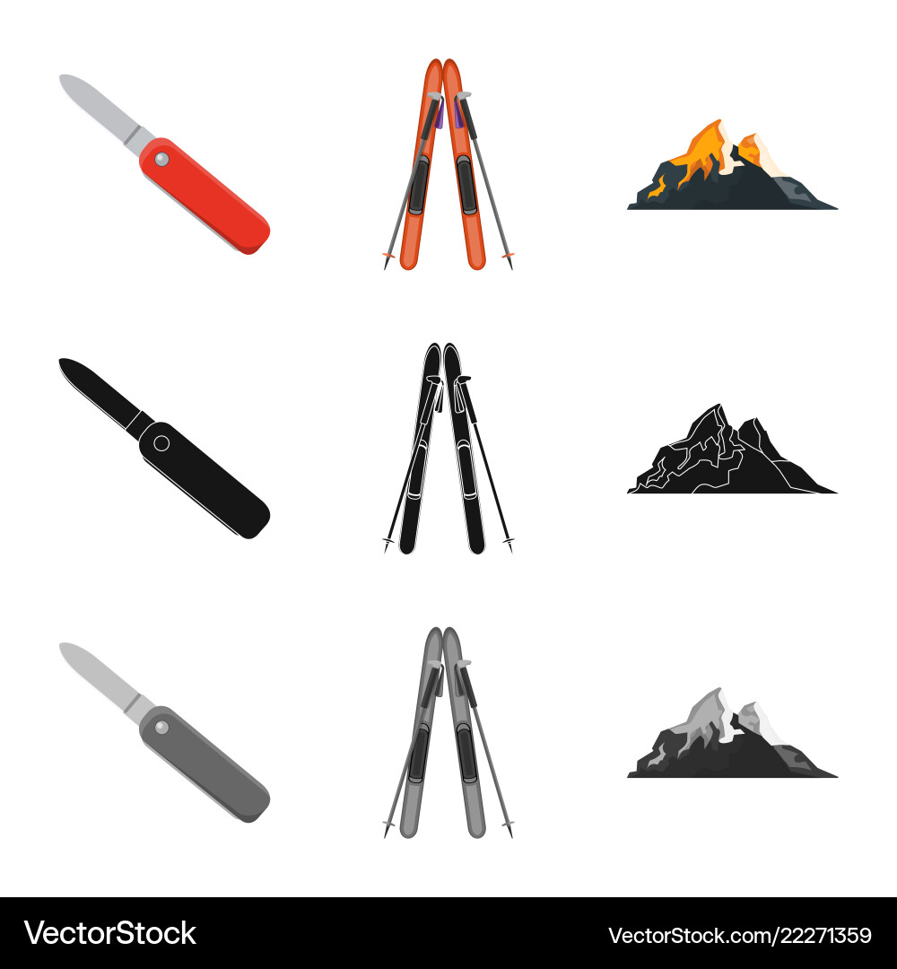 Isolated object of mountaineering and peak icon Isolated object of mountaineering and peak icon vector image