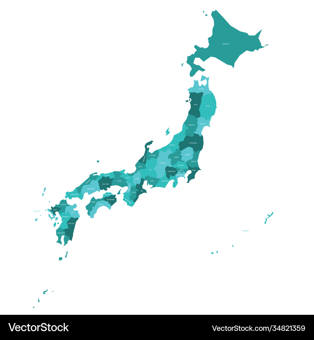 Japan - map prefectures Vector Image
