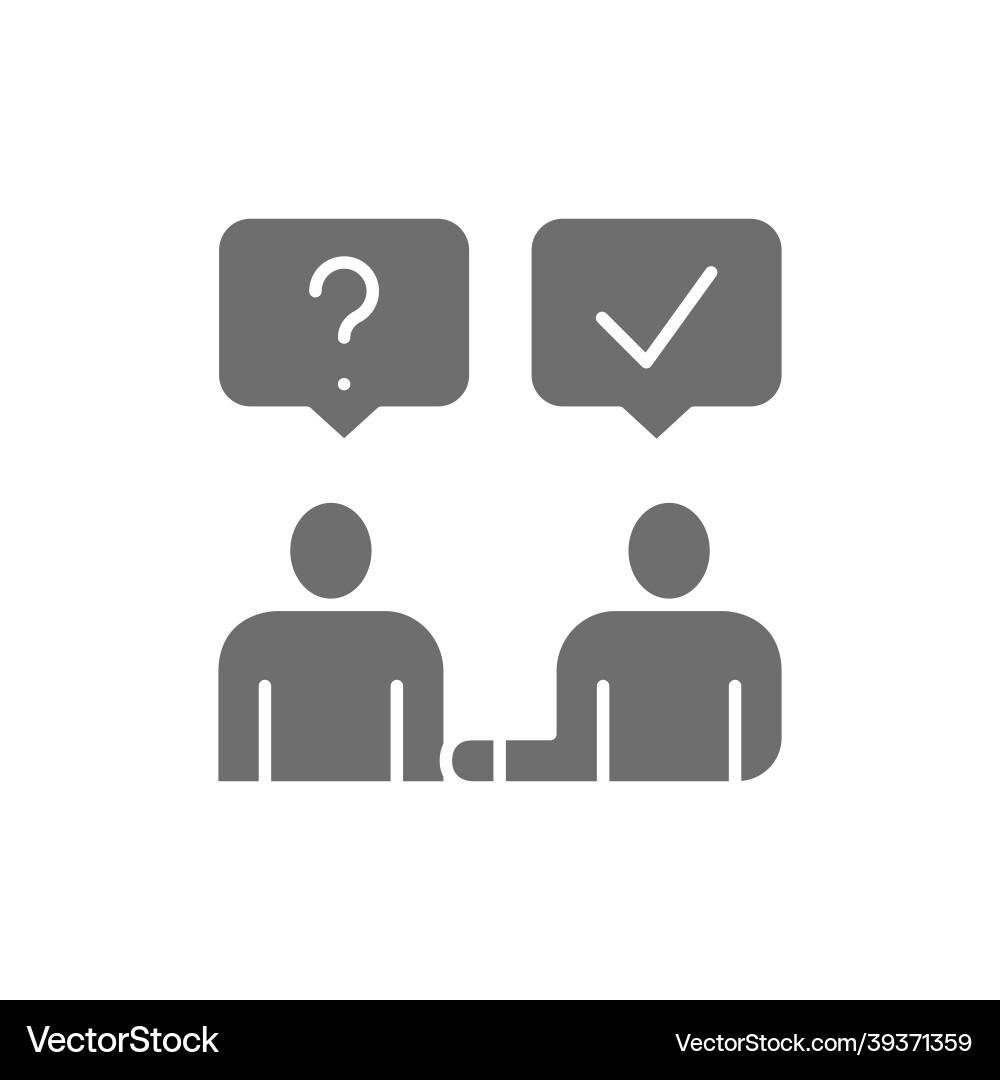 Man answers questions people with speech bubble Vector Image