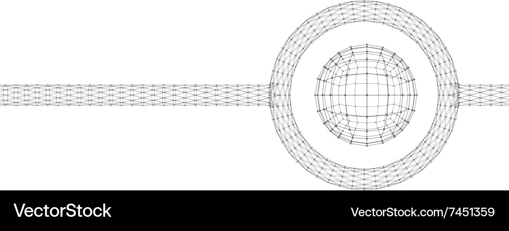 Mesh polygonal background scope of lines and dots Vector Image