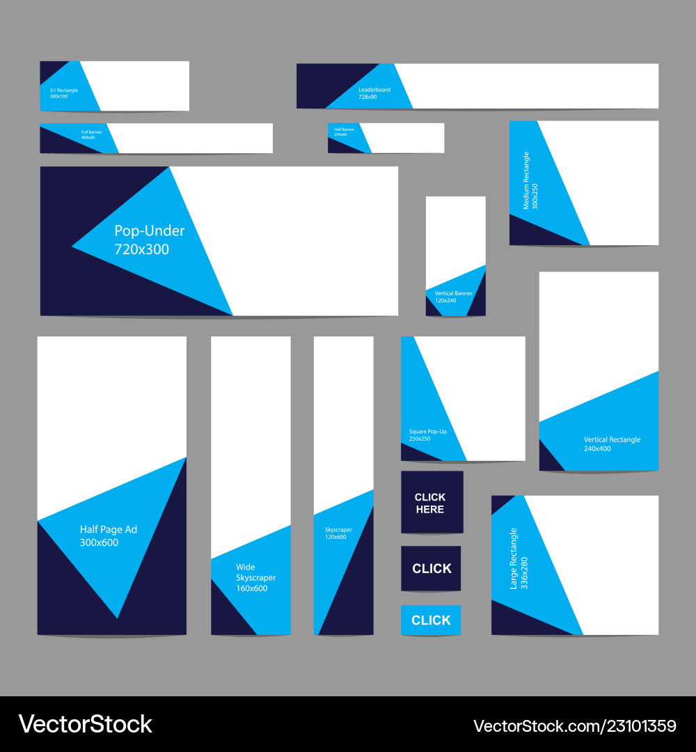 Modern web banners set in standard sizes Vector Image